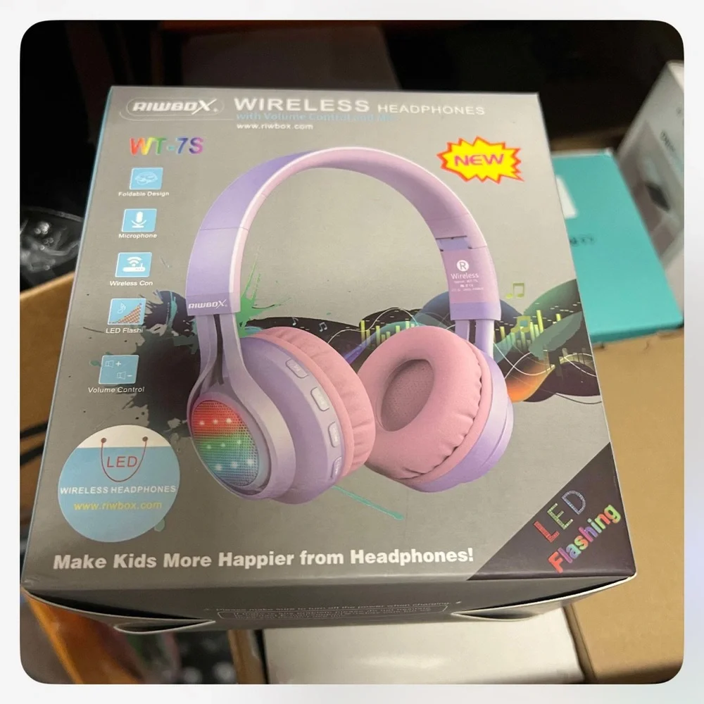 Wireless Pink and Purple Headphones